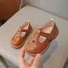 Girls' Soft Sole Leather Shoes - 2025 Spring/Summer Princess Style, Solid Color, Casual Korean Design