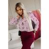 Camisa de Mujer de Manga Larga a Rayas con Botones y Cuello en V con Bolsillo en el Pecho para Uso Casual, de Oficina y de Negocios