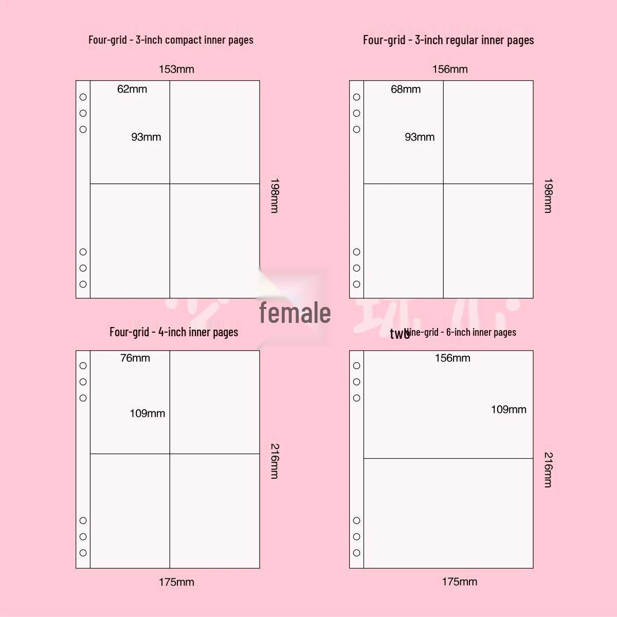 

Girls Playful Heart Custard Zoo Leather Four-Pocket Star Card & Polaroid Album 10 Sheets 3-inch Compact Inner Pages