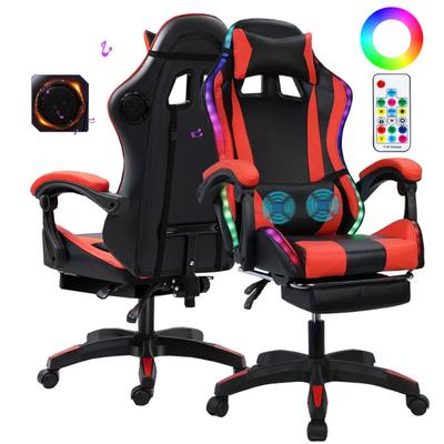 Gaming-Stuhl mit Bluetooth-kompatiblen Lautsprechern und RGB-LED-Leuchten Ergonomischer Massage-Computer-Gaming-Stuhl mit Höhenverstellung