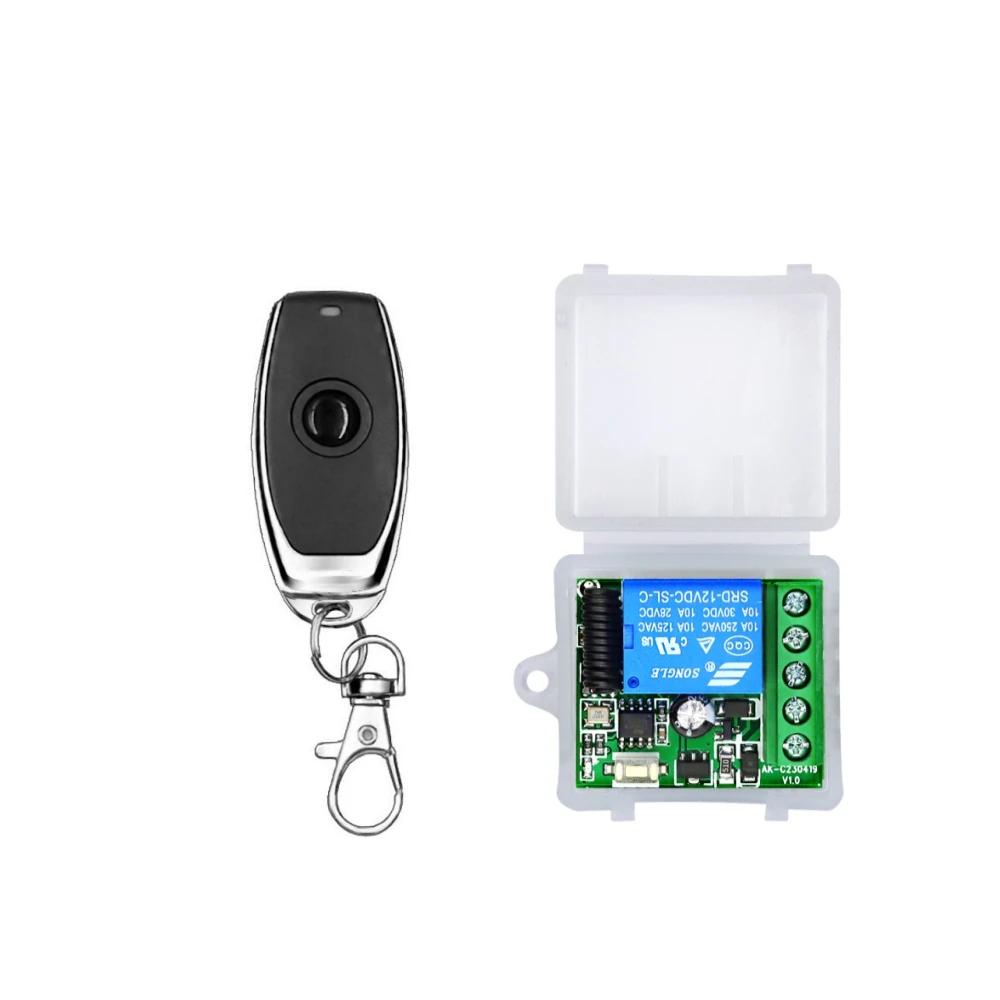 433MHz Fernbedienung Kabelloser Schalter DC 12V 1-Kanal RF 10A Relais-Empfänger und 2-Kanal-Sender für Tür-Elektromagnetisches Schloss