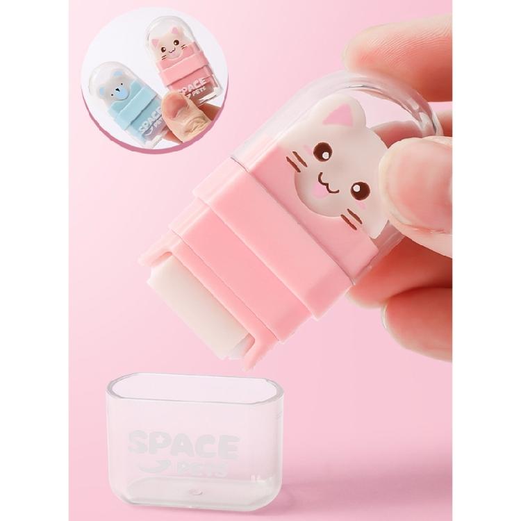 4Pcs Double Ended Animal Roller Eraser With Built In Shavings Cleaner Easy Erasing For Students Workers Writing Drawing