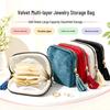 Velvet Multi-layer Jewelry Organizer: Portable Travel Storage for Rings, Necklaces, Earrings - Dustproof and Compact.