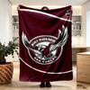 Manly Warringah Sea Eagles Print Blanket - Soft & Comfortable, for Bedroom, Travel, Sofa, Home Decoration - Birthday Christmas Gift for Friend