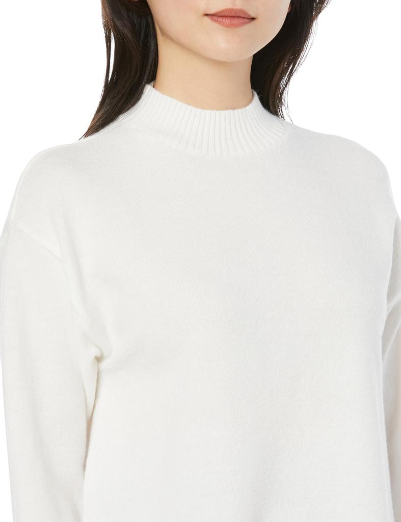 Laisse Passe Fluffy High Neck Pullover Ivory Women's Sweater,