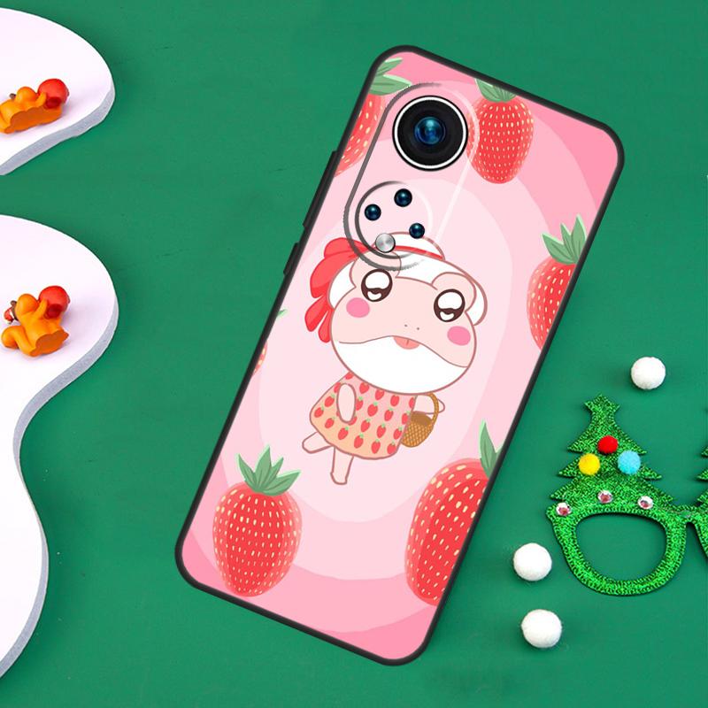 Cottagecore Fruit Strawberry Frog Case For Honor 200 Pro X9c X9b X9a X8a X8b X7a X6a X8 X9 50 70 90 Magic 5 6 7 Lite Cover