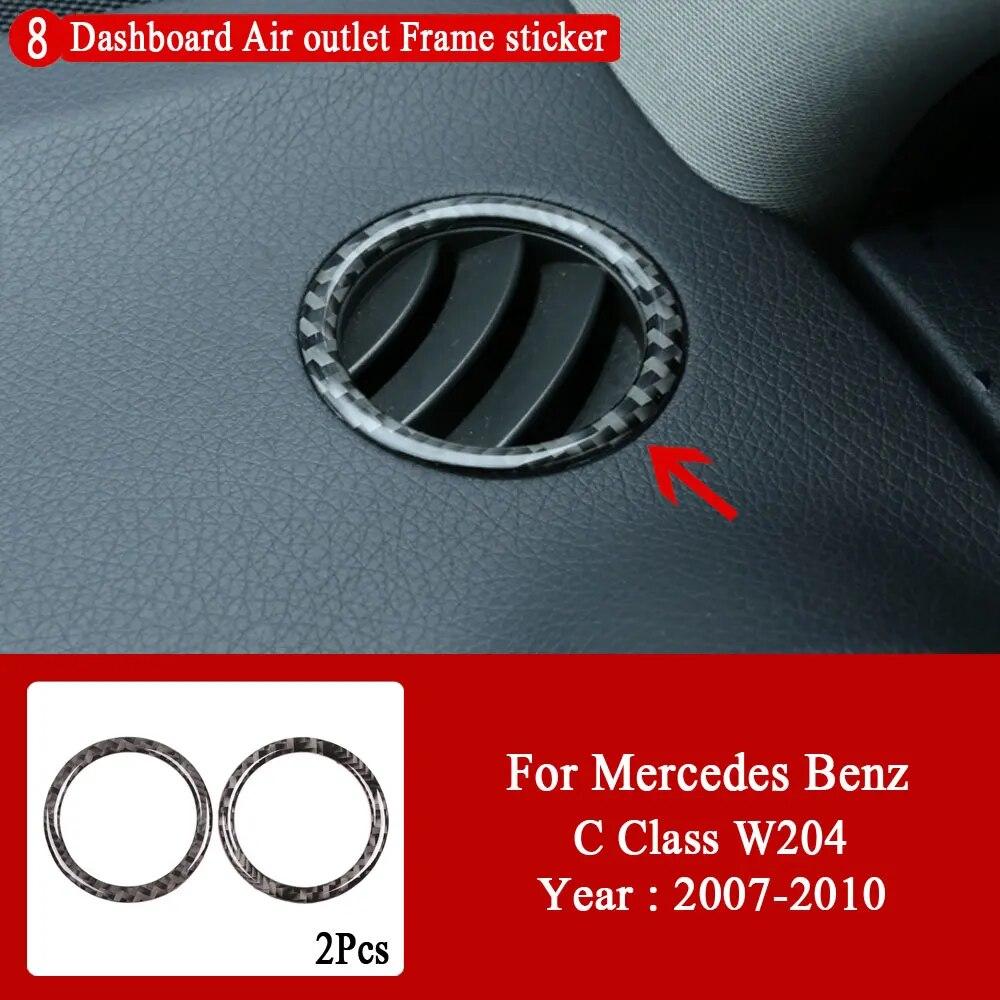 Car interior decoration Carbon Fiber Central Control Panel decal Stickers For Mercedes Benz C Class W204 2007-2013 accessories