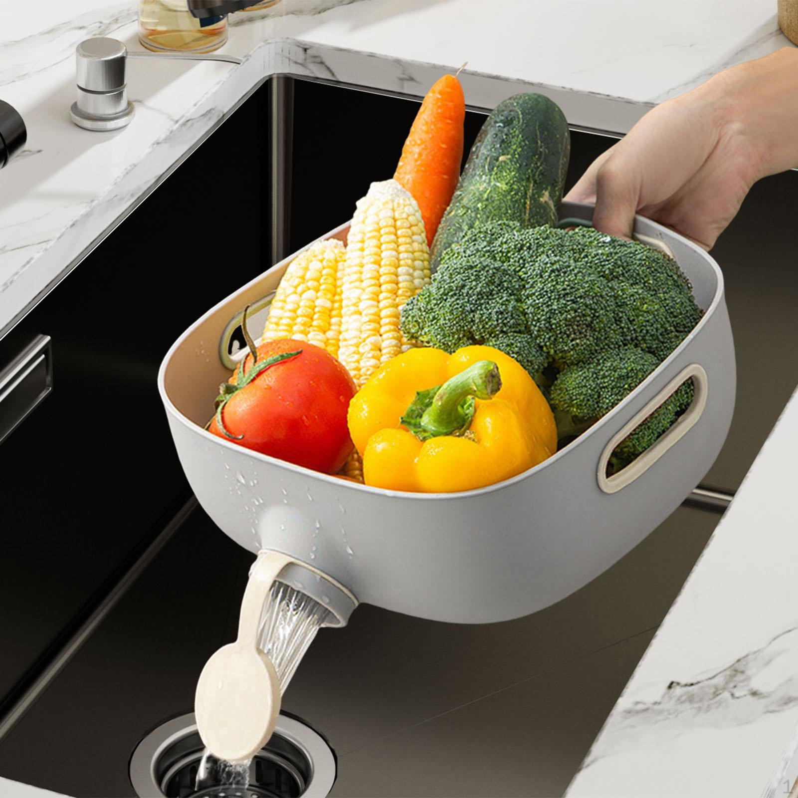 

Удобное кухонное сито для свежих продуктов White Gray