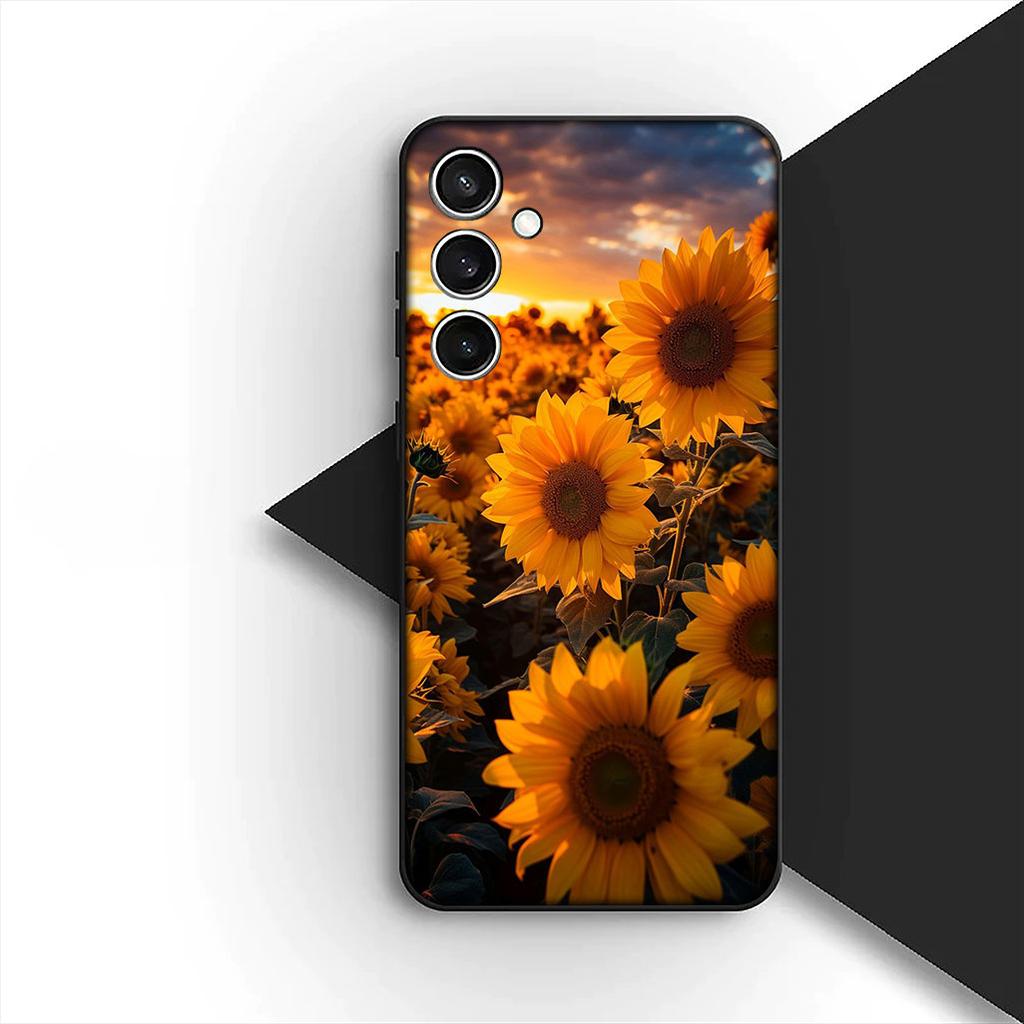 Cover for Samsung Galaxy S10 S8 S9 Plus A33 A34 A31 70 A71 A72 Note 20 9 8 S10E Phone Case Sunflower Yellow Flower Butterfly