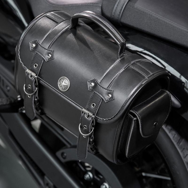 Distinctive Motorcycle Storage Bag Waterproof PU Leather With Adjustable Straps For Large Bike
