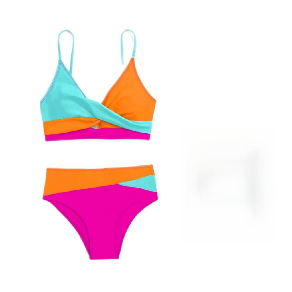 Nuevo Bikini de Una Pieza para Mujer Ropa de Baño Deportiva Espalda Descubierta Estampado Traje de Baño Patchwork Ropa de Playa