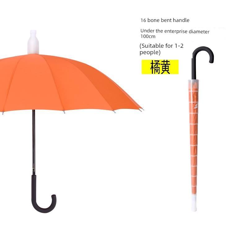 Waterproof Umbrella for Men and Women, Double Automatic Large Car-Mounted 16-Rib Long Handle Umbrella, Oversized Black Umbrella for Men and Women