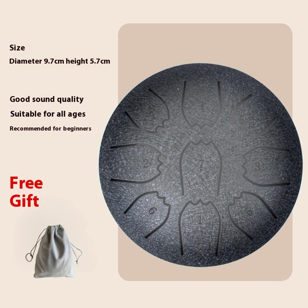 Steel Tongue Drum 4 Inches 9 Notes Waterproof Meditation Rain Chime Ethereal Hand Pan for Meditation Yoga Musical Education