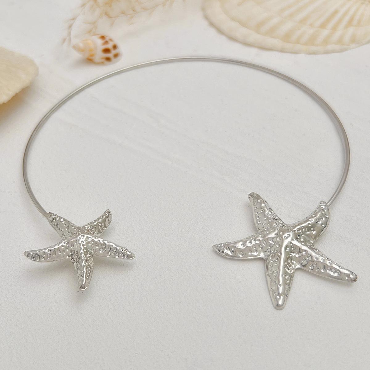 

Богемный праздничный ошейник из сплава с морской звездой, креативное персонализированное стереоскопическое цветочное ожерелье, нишевый дизайн, путешествие на море с женскими украшениями