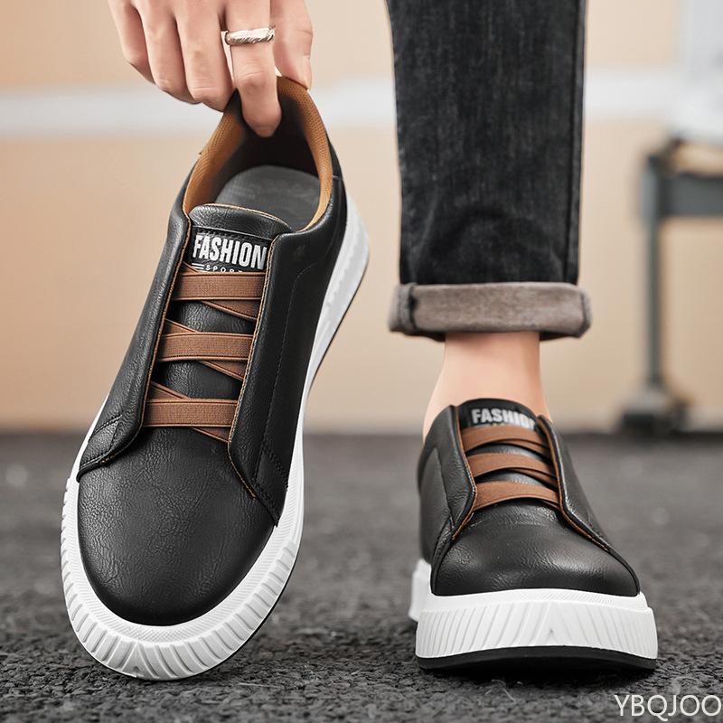 Fashion Trendy Shallow Mouth Men's Shoes 2025 Spring New Casual Personalized Men's Thick Soled Vulcanized Shoes Zapatos Hombre Sneakers