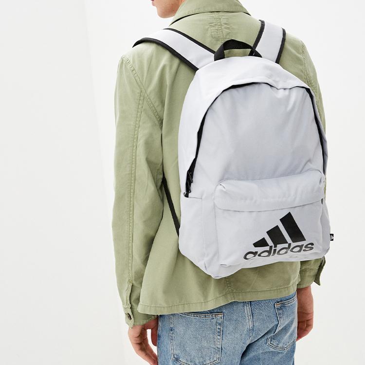 Adidas Classic Logo Large Capacity Sports Student Backpack Unisex Backpack Gray H34813
