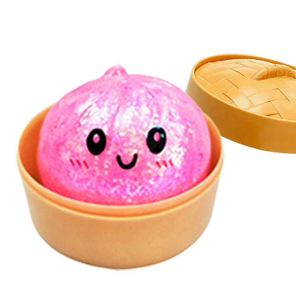 Mini Dumpling Squishies Dumpling Mystery Box Soft Squeeze Sensory Toy for Stress Relief Glitter Random Colors Stretchy Desk Toy