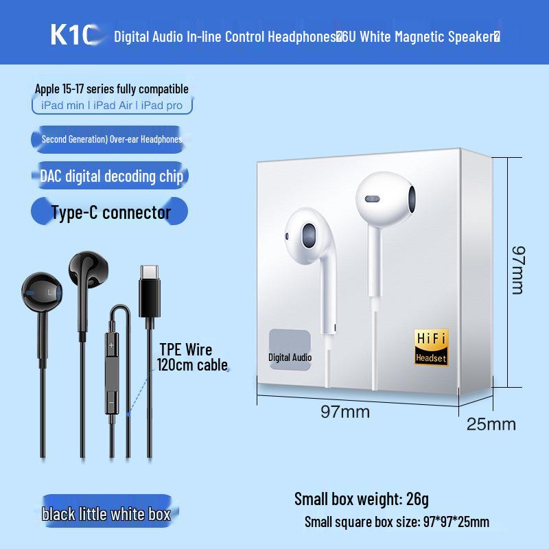 Typ-C Kopfhörer mit Fernbedienung für Vivo, Huawei, Samsung, Xiaomi, Oppo