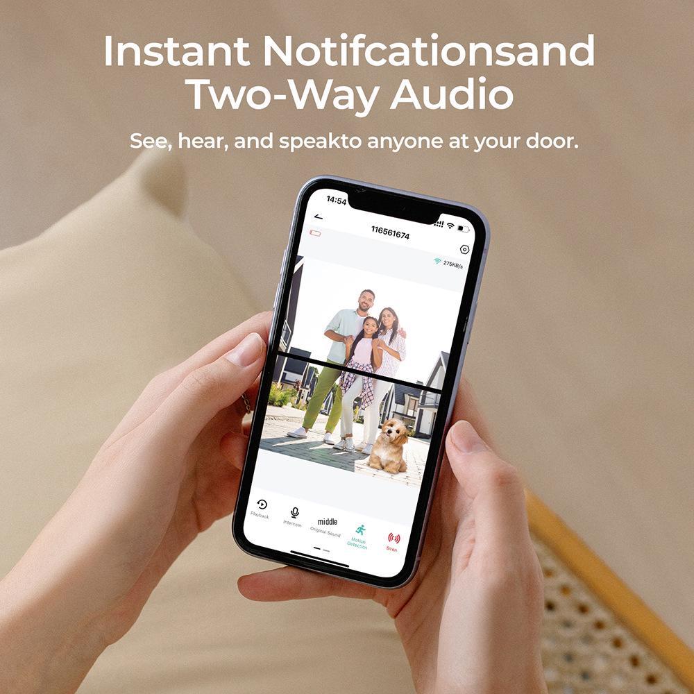Dual-Lens G50 WiFi Smart Doorbell with Full-Color Video & Two-Way Audio