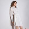 Chuyu Designer Striped Polo Collar Shirt Dress