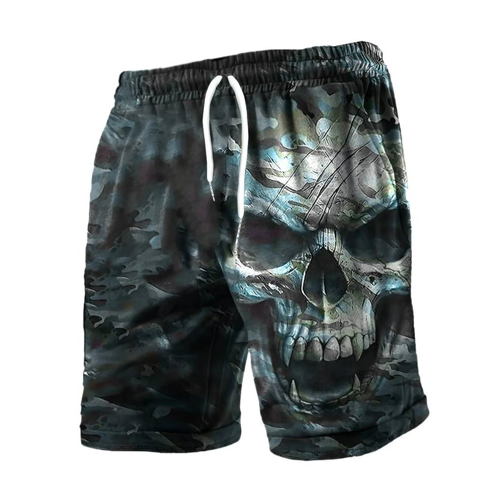 Skull Skeleton Horror Ghost Dark Boxing Shorts Pants 3D Print Fighting Training Unisex Men Women Quick Dry Fitness Gym Sport Workout Casual Streetwear