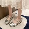 Mary Jane Shoes for Women Round Toe Woman Flats Silver Pearl Wholesale Spring High Quality Fashion 39 Low Price Summer 2025 Y2k