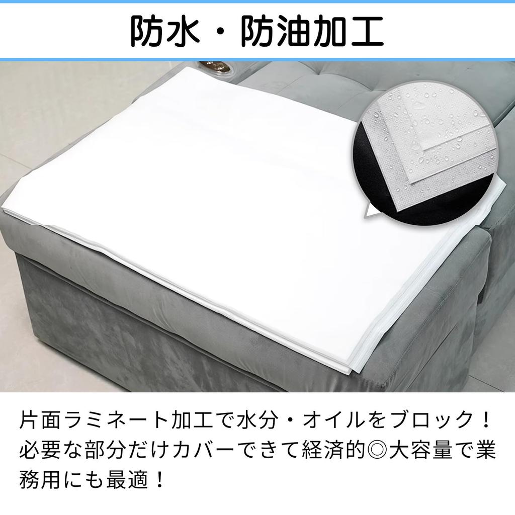 Nijimomo Mini Paper Sheets, 100 Sheets, Disposable, Nonwoven, Waterproof, for Esthetics, Massage, and Nursing Care (60x90cm)