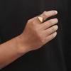 Stainless Steel Polished Thick Rings for Men Unisex Casual Triangular Pattern Female Anneaux Memorial Day Party Jewelry Gift