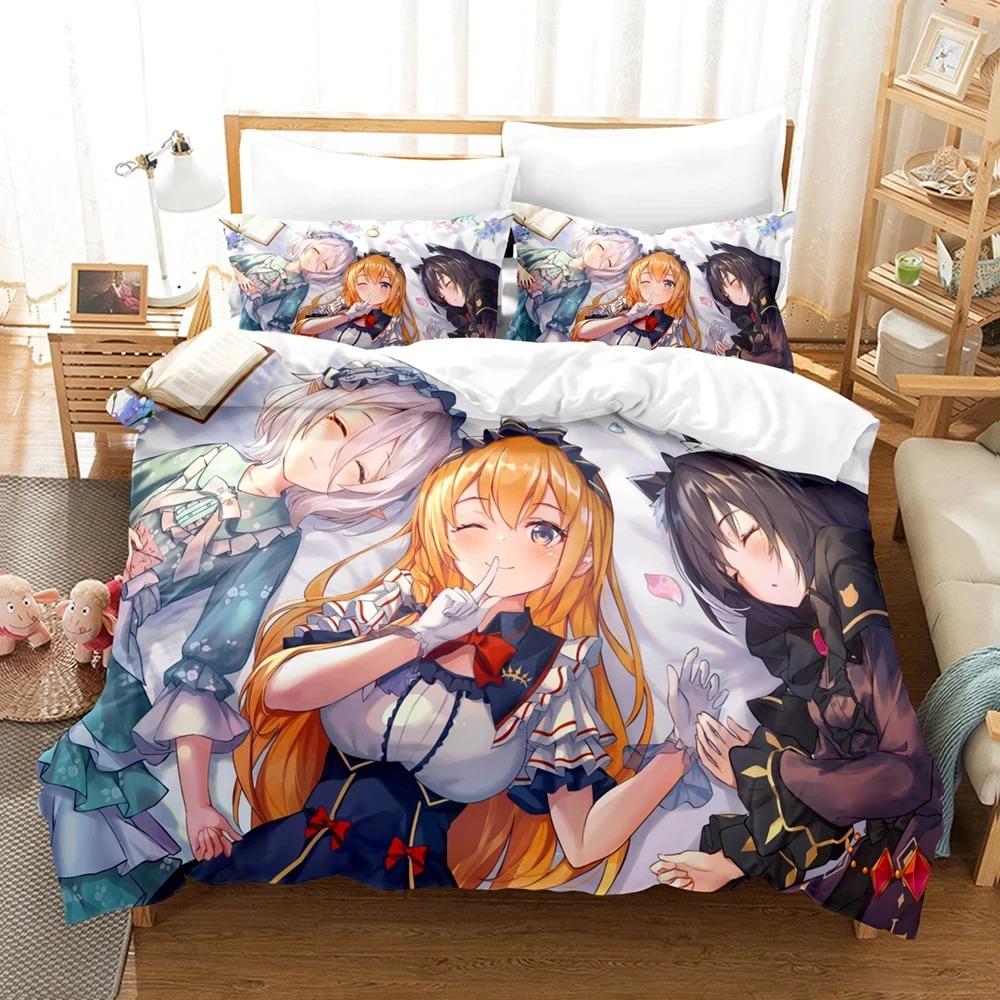 Anime Princess Connect ReDive Bedding Set Boys Girls Twin Queen Size Duvet Cover Pillowcase Bed Kids Adult Home Textileextile