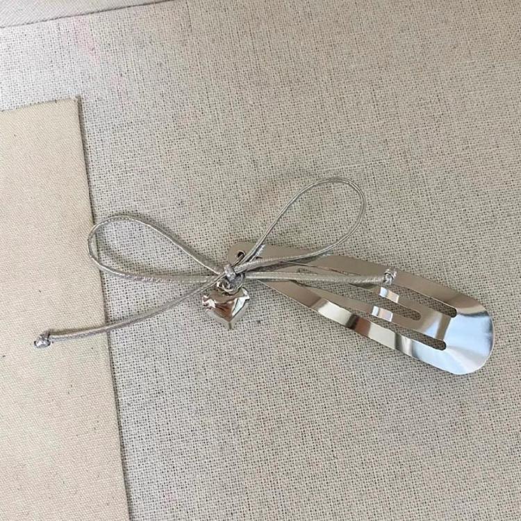 Metal Snap Hair Clip Women Barrette Accessory Bowknot Heart Hairpin Decoration