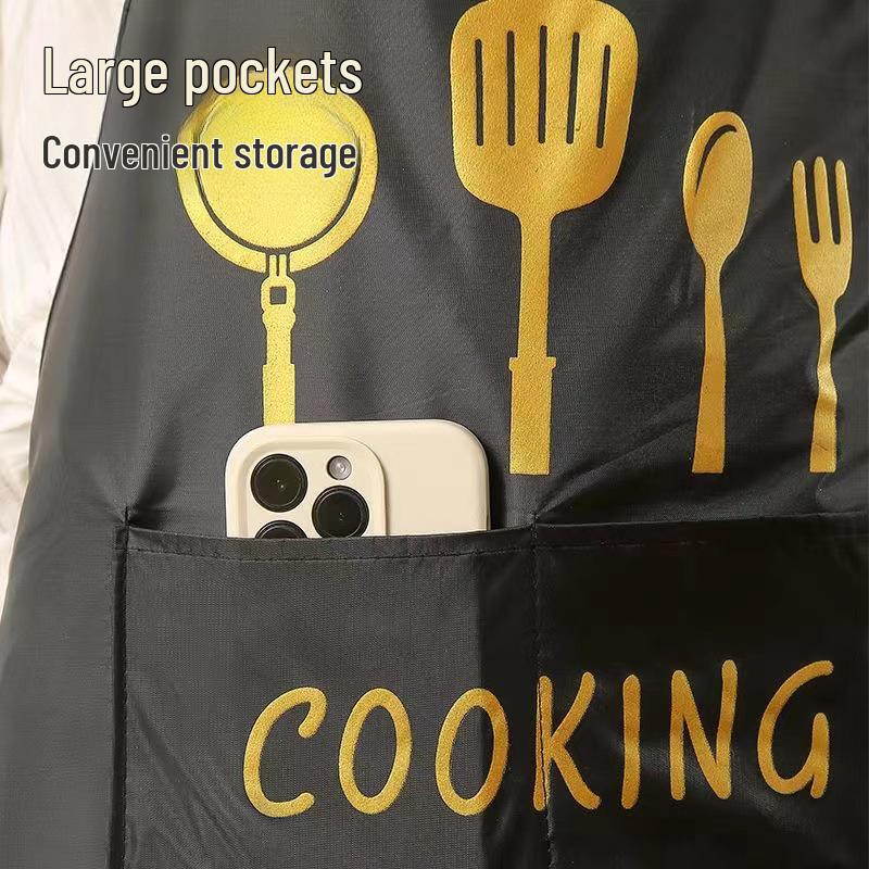 Waterproof and Oil-proof Kitchen Apron with Knife and Fork Design, Dirt-resistant and Thin for Summer Cooking. Perfect for Women.