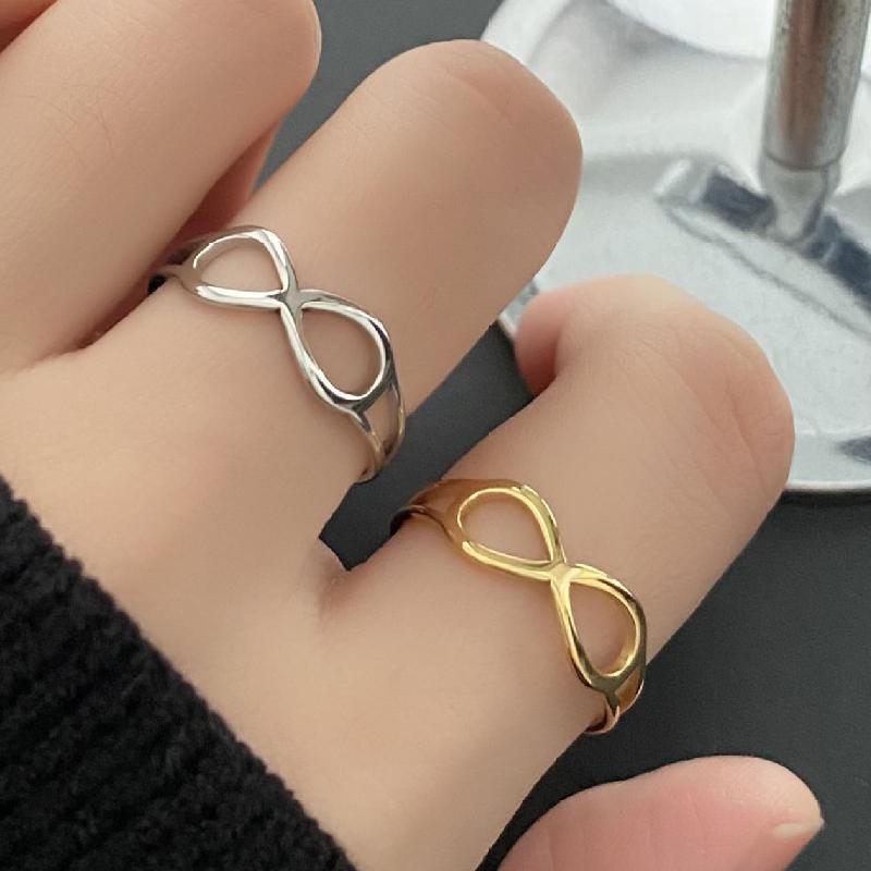 Minimalist Infinity Rings Love Forever Jewelry for Women Silver Golden Metal Geometry 8 Number Ring Jewelry Gift