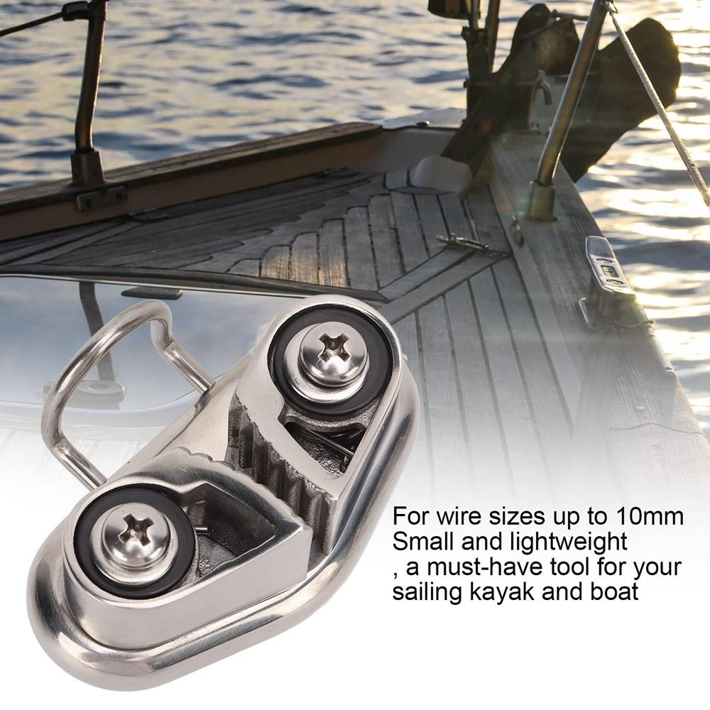 116 Stainless Steel Pulley Rope Gripper Cam Cleat Boat Cam Cleats Fairlead Sailing Sailboat Canoe Dinghy For 1-11mm Rope