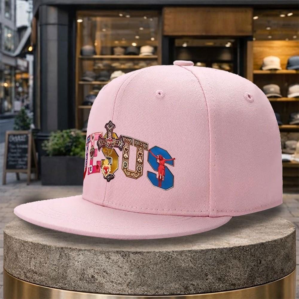 Jesus Christ Graphic Baseball Cap Adjustable Polyester Snapback Hat for Unisex Adult Casual Outdoor Sports One Size
