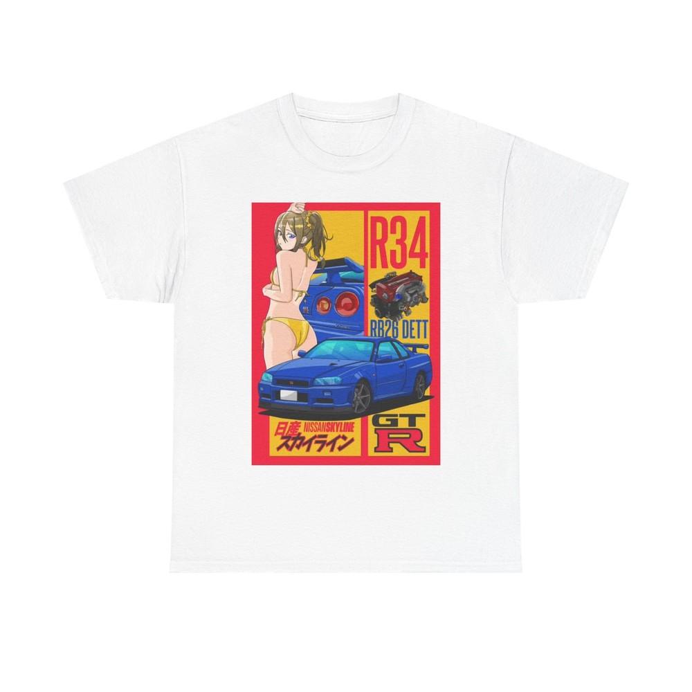 Waifu Anime T-shirt Girl Graphic Cartoon Retro Gaming Unisex GTR Tee Gamer  Unisex T-Shirt XXXL