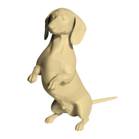 3D Printed Dachshund Figurine Dog Shape Modern Mini Sculpture