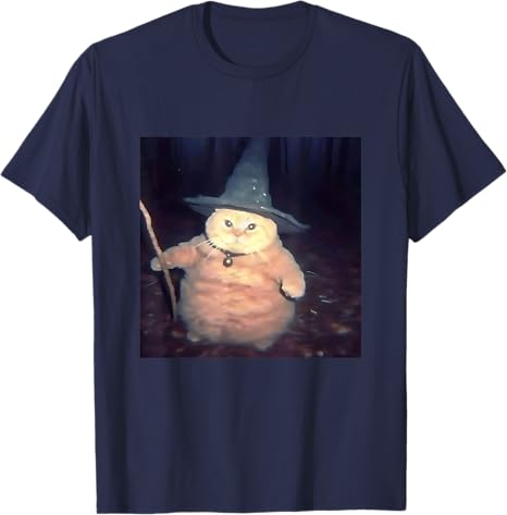 

Wizard Cat Weird and Funny Halloween Cat Meme Tshirt Humorous Fashion Cute Cat Pattern Set Short Sleeve Shirt Mens Tshirt 4XL