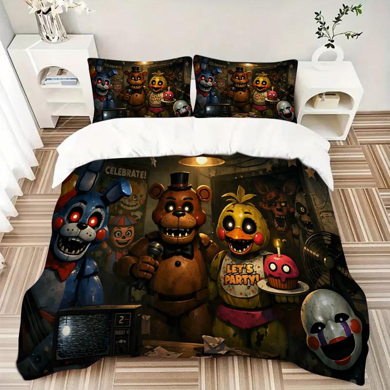 Five Nights Freddy'S Party Print 3Pcs Bedding Setduvet Cover With 2 Bedropillowcase Home Birthday Gift