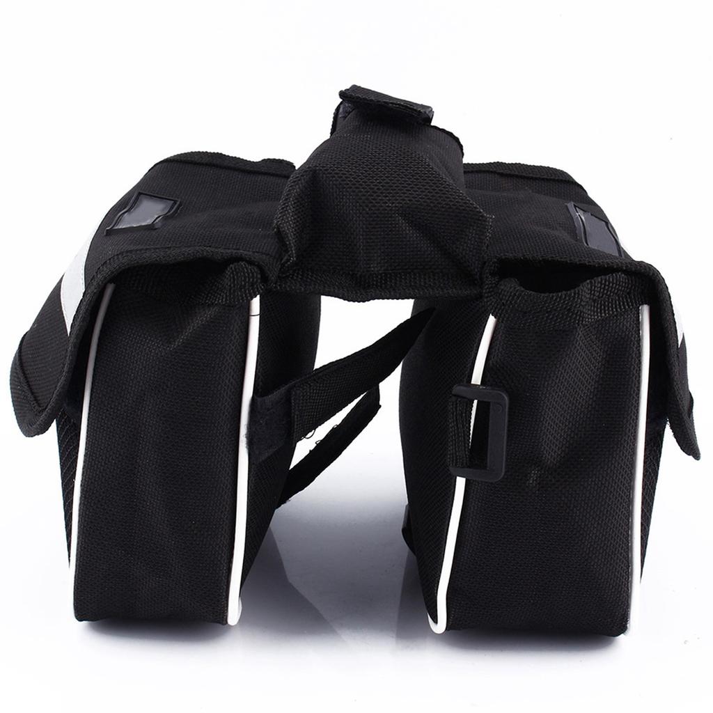 Bike Cycling Frame   Saddle Front Tube Bag Double Side Pouch Black