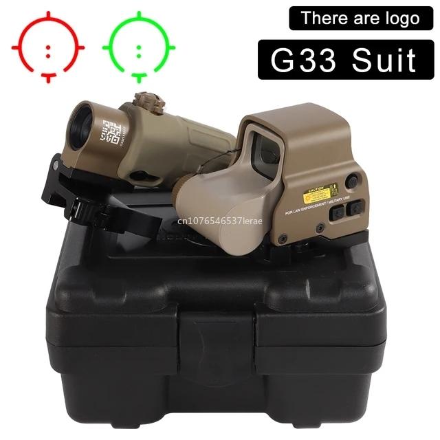 Tactical Airsoft G45 5X Magnifier 558 553 EXPS3 Red Dot Combo Scope Optics QD Mount Weaver Fit 20MM Rail Mount With Full Marking