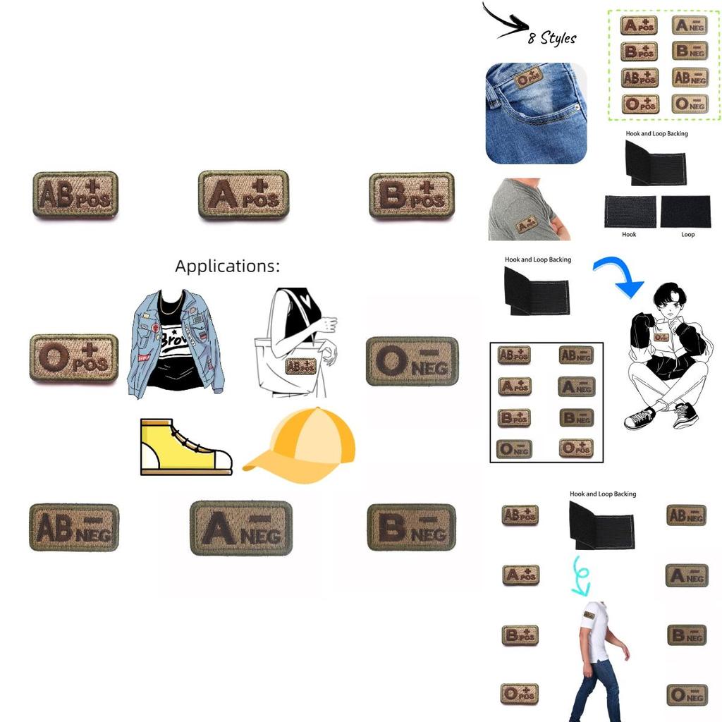 Hochwertiger gestickter Blutgruppenaufnäher Ababo+pos Taktisches Erkennungsabzeichen für Militärbegeisterte