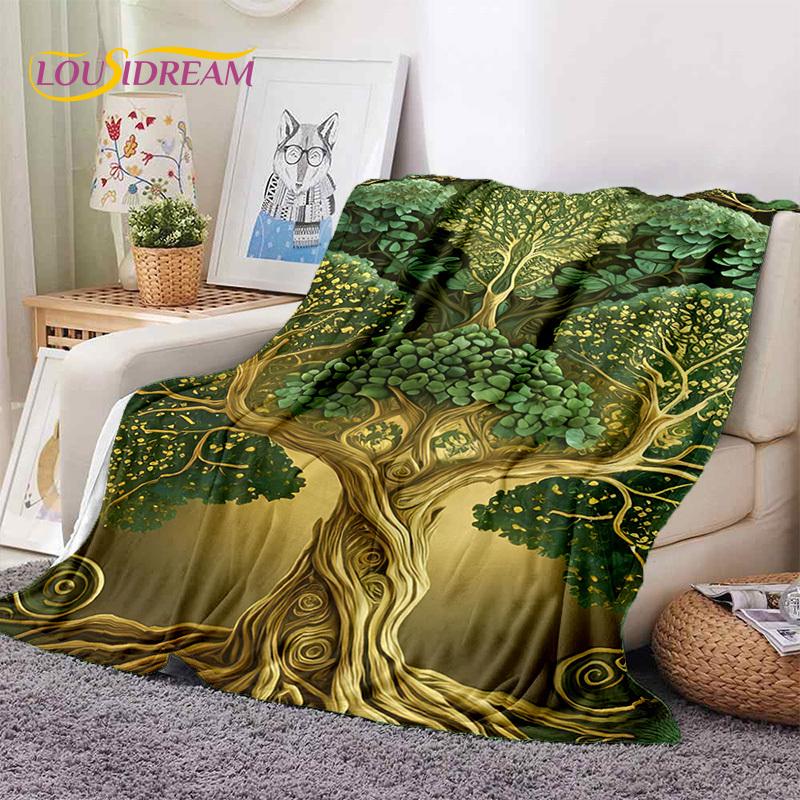 Tree of Life Nature Viking Yggdrasil Norse Soft Flannel Blankets,Throw Blanket Comfortable Blanket for Picnic Beds Home Bedroom