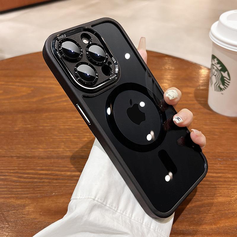 

Metal Lens Magnetic Suction Suitable for Apple 17promax Mobile Phone Case New IPhone 14 Transparent 15 Simple Men 16 iPhone 12promax
