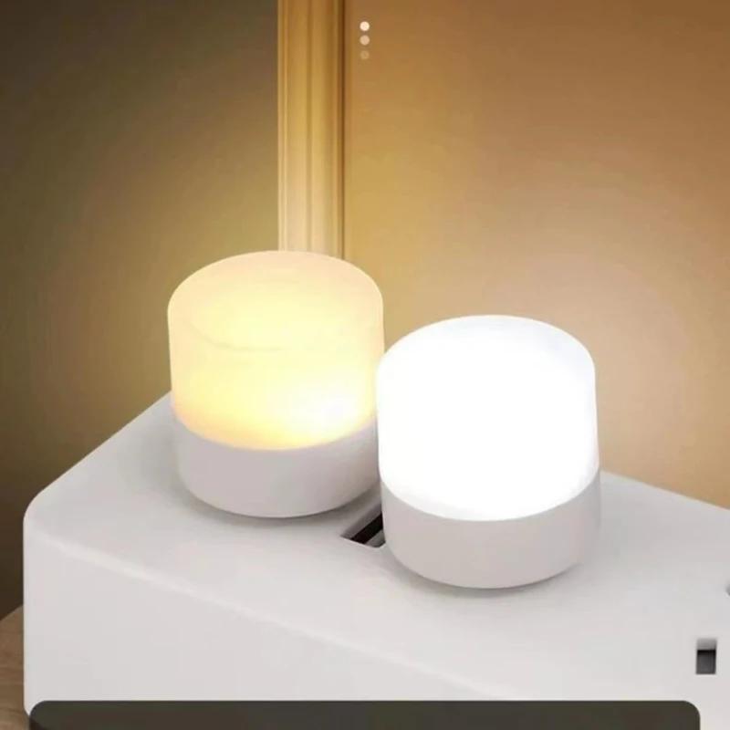 USB Plug Night Light Warm White Bedside Night Lamp LED Lights Mini Bedroom USB Plug Power Charging Eye Protection Reading Light