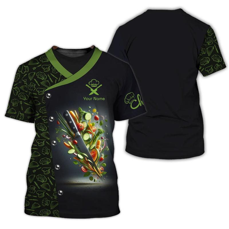 Chef Work T-shirt for Men Personality Pattern O-neck Funny T Shirts 3D Print Fashion Trendy Cook Tee Top Novelties 2025 New