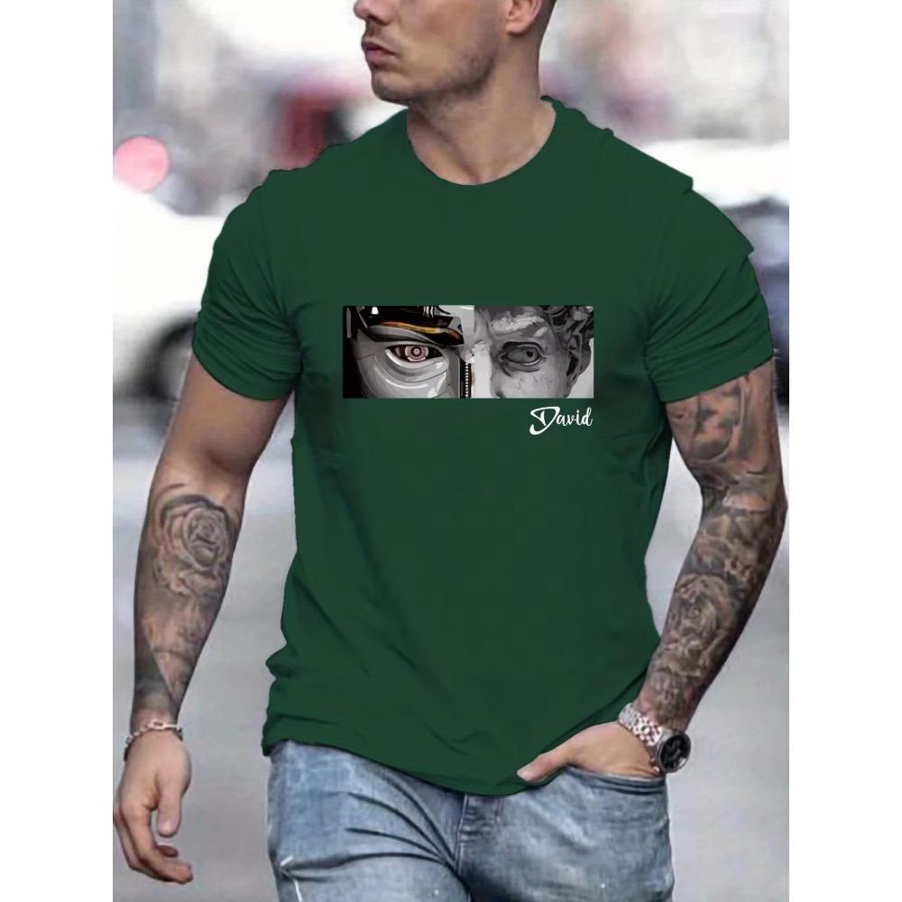 Stylish Letter Pattern Print Men's T-shirt, Graphic Tee Men's Summer Clothes, Men's Outfits