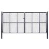 VidaXL Garden Mesh Gate Galvanized Steel 400 X 200 Cm Grey