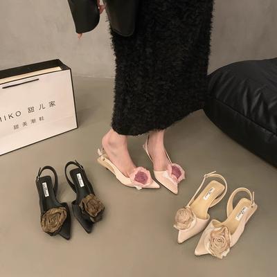 High Heels Pink Bag Head Sandals Women's Shoes New Spring and Summer Pointed Shoes Single Shoes