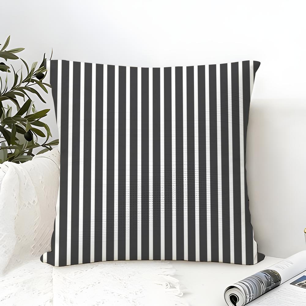 Minimal Classic Black White Stripes Pillow Case linen pillow case sofa home decor cushion cover cushion cove