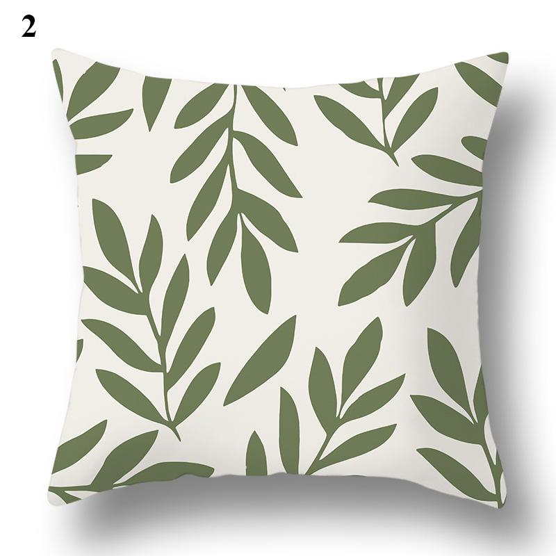 Nordic Style Throw Pillowcase Dark Green  Geometric Leaf  Sofa Car Decoration Cushion Cover Home Decor